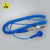 Cable en espiral AZUL: perno a conector tipo banana de 10 mm (1,8 m) ESD