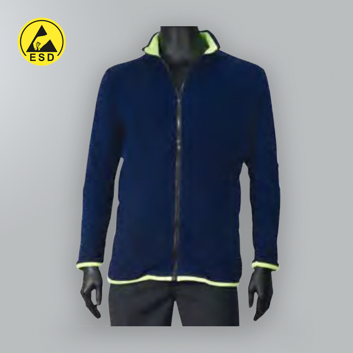 PREMIUM UNISEX ESD Fleece Cardigan YELLOW (with choice of 5 coloured collars)