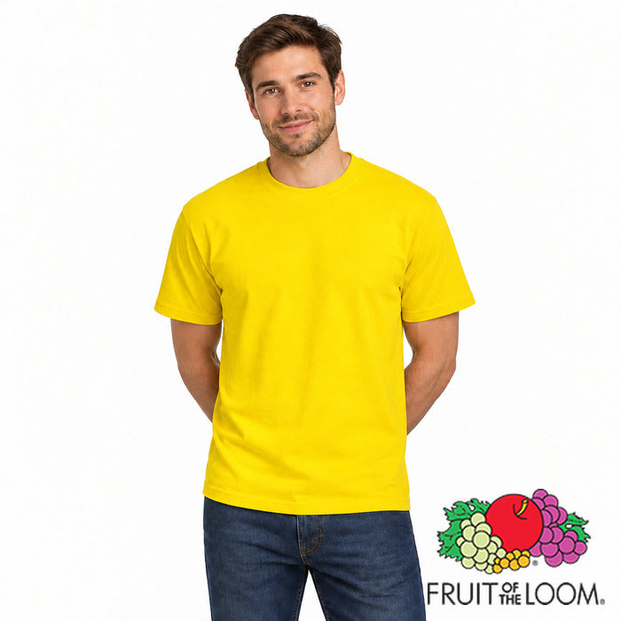 Valueweight T-Shirt - model wearing the yellow Fruit of the Loom Valueweight T