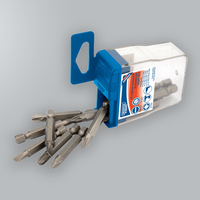 1/4" Hex Assorted Insert Bits In Plastic Storage Case (15 Piece)