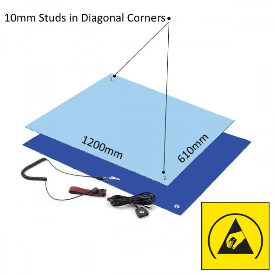 2 Layer Bench Matting 120cm x 61cm (4ft x 2ft) ESD (G-SBM-C) - Diagram