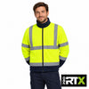 Hi-Vis Full Zip Fleece - model wearing the hi-vis yellow and navy Pro RTX fleece