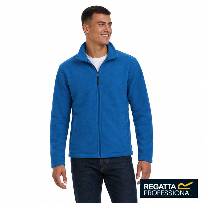 Micro Full Zip Fleece - model wearing the Oxford blue Regatta micro fleece