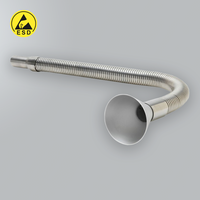 Brazo de sujeción ESD de acero inoxidable de 38 mm con EMBUDO