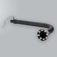 Brazo fijo de 50 mm con embudo - Brazos de luz LED negros