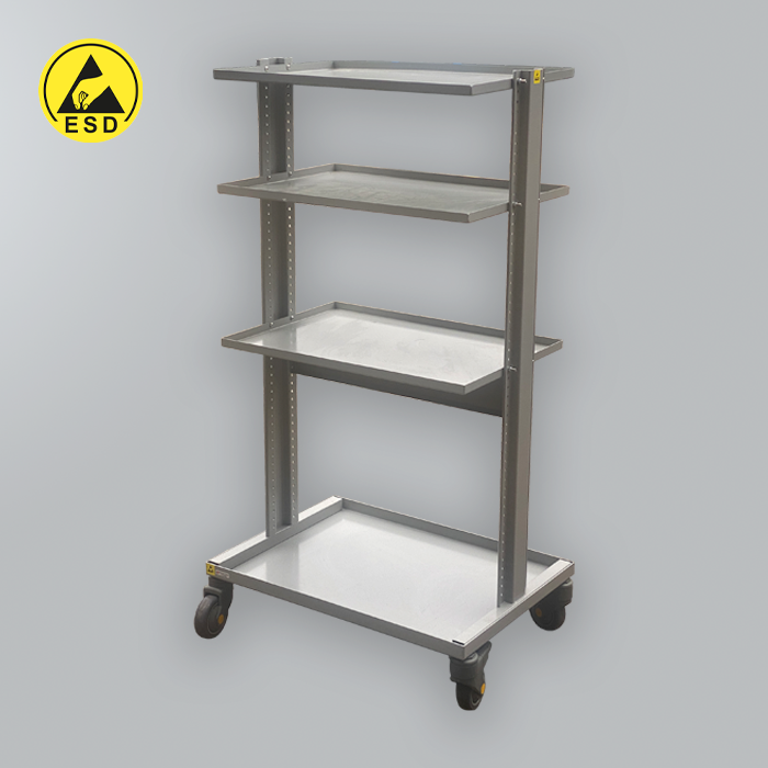 ESD 4 Tier Adjustable Trolley