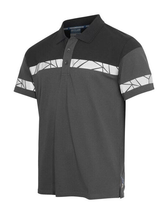 Progression 7003 Pique Polo - Grey/Black (2)