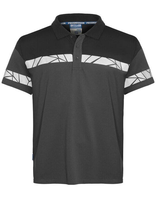 Progression 7003 Pique Polo - Grey/Black