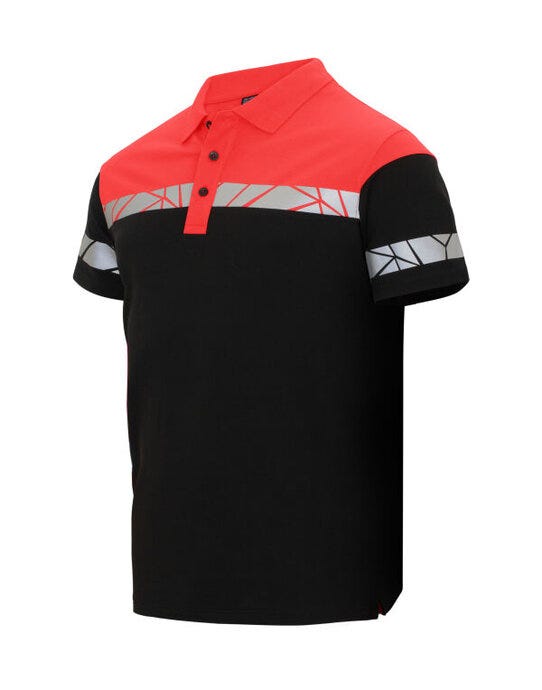 Progression 7003 Pique Polo - Black/Red (2)