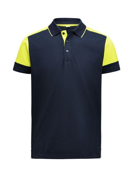 Polo Shirt - Navy/Neon Yellow