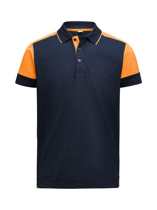 Polo Shirt - Navy/Neon Orange