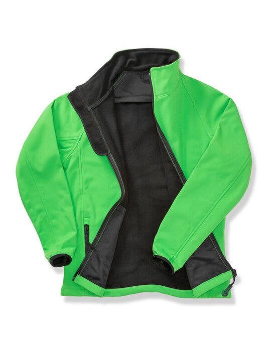 Men's Printable Softshell Jacket with Recycled Inner Fleece - Vivid Green/Black