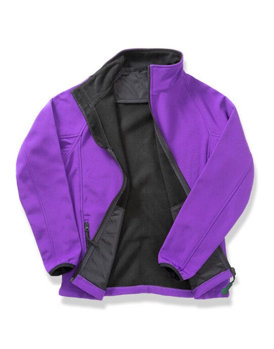 Men's Printable Softshell Jacket with Recycled Inner Fleece - Purple/Black