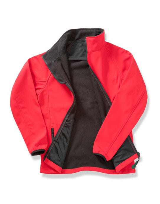 Men's Printable Softshell Jacket with Recycled Inner Fleece - Red/Black