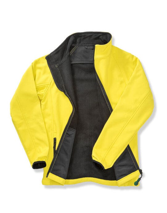 Men's Printable Softshell Jacket with Recycled Inner Fleece - Yellow/Black