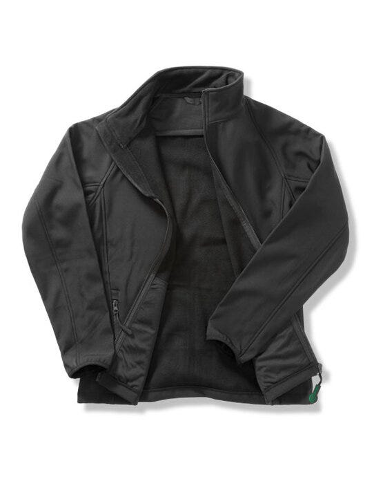 Men's Printable Softshell Jacket with Recycled Inner Fleece - Black/Black