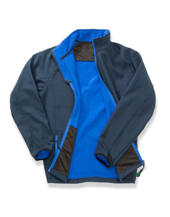Men's Printable Softshell Jacket with Recycled Inner Fleece - Navy/Royal