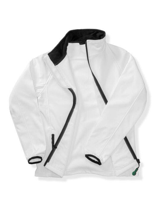 Men's Printable Softshell Jacket with Recycled Inner Fleece - White/Black
