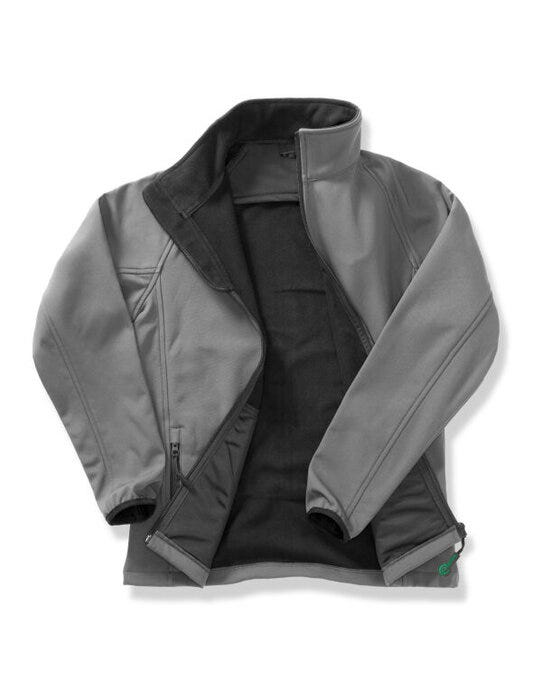 Men's Printable Softshell Jacket with Recycled Inner Fleece - Charcoal/Black