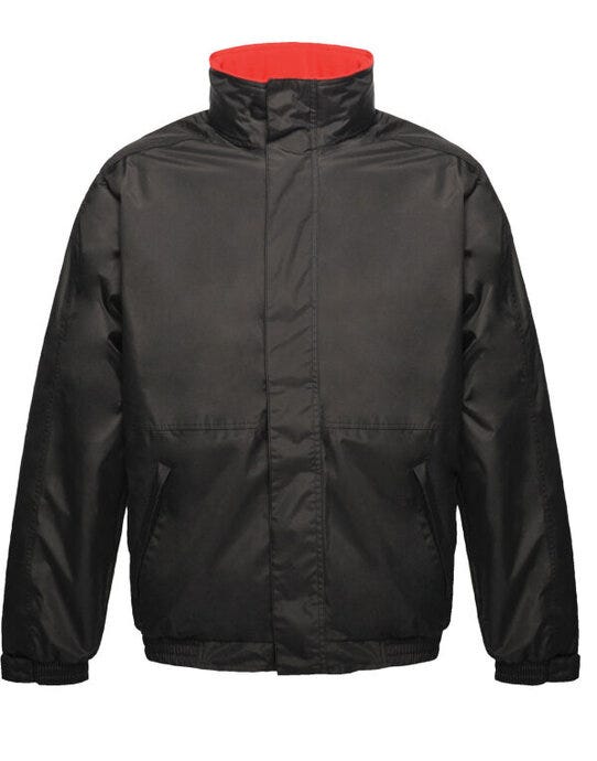 Dover Men's Fleece Lined Bomber Jacket - 10 COLOURS - Black/Classic Red