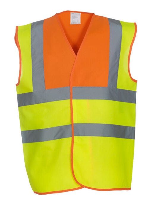 Hi-Vis Class 2 Waistcoat - Hi Vis Yellow/Orange