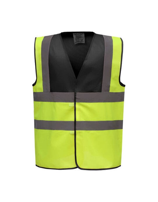 Two Tone Class 1 Waistcoat - Hi Vis Yellow/Black
