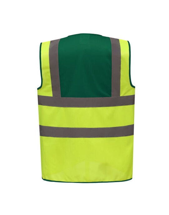 Two Tone Class 1 Waistcoat - Hi Vis Yellow/Green (2)