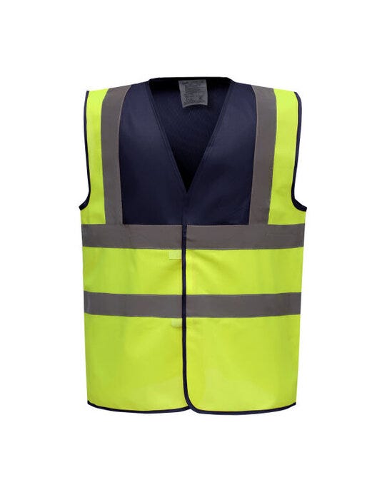 Two Tone Class 1 Waistcoat - Navy/Hi-Vis Yellow