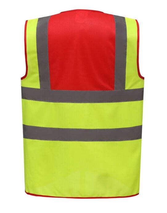 Two Tone Class 1 Waistcoat - Red/Hi Vis Yellow (2)