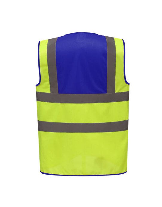 Two Tone Class 1 Waistcoat - Royal/Hi-Vis Yellow (2)