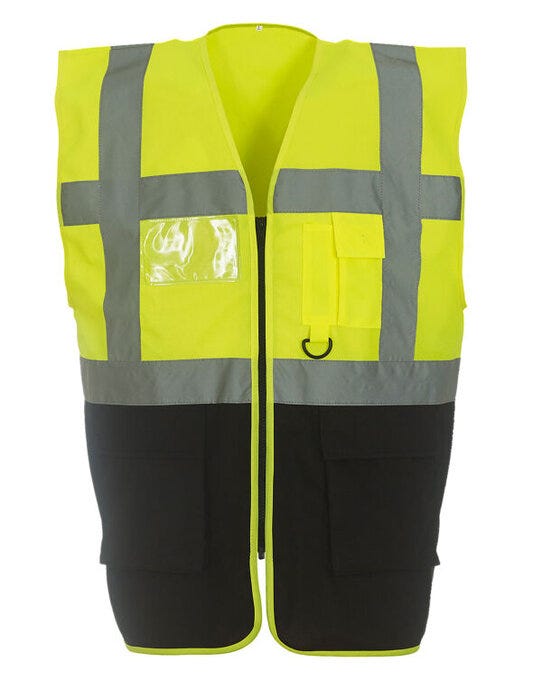 Hi-Vis Executive Waistcoat - Hi Vis Yellow/Black
