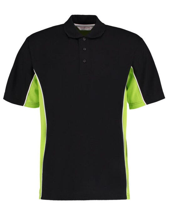 Classic Fit Track Polo - Black/Lime/White