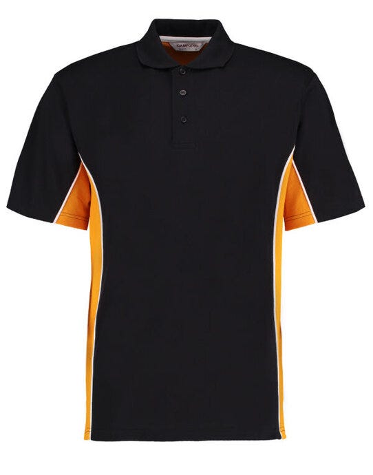 Classic Fit Track Polo - Black/Gold/White