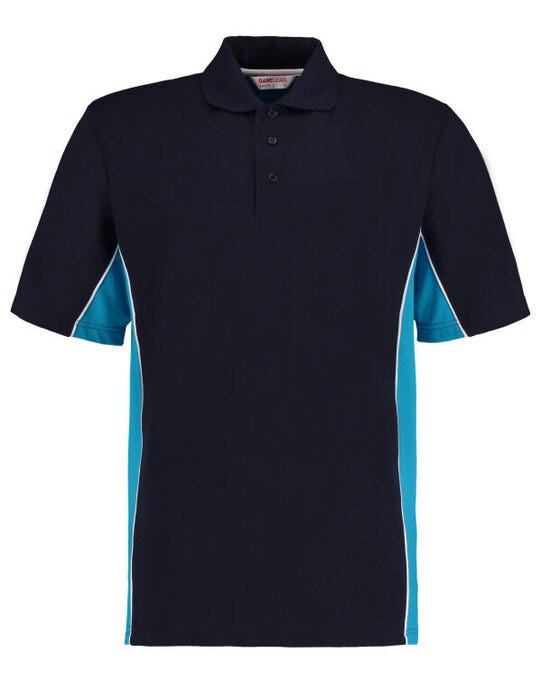 Classic Fit Track Polo - Navy/ Turqoise