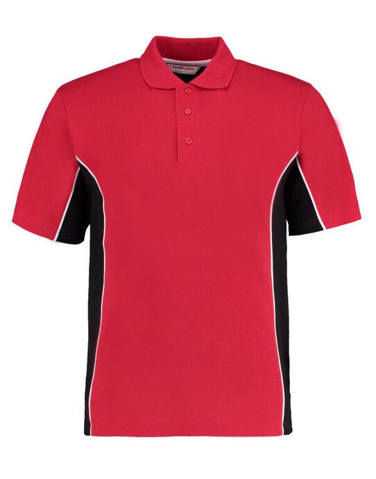 Classic Fit Track Polo - Red/Black/White