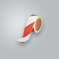 Red and White Hazard Marking Tape