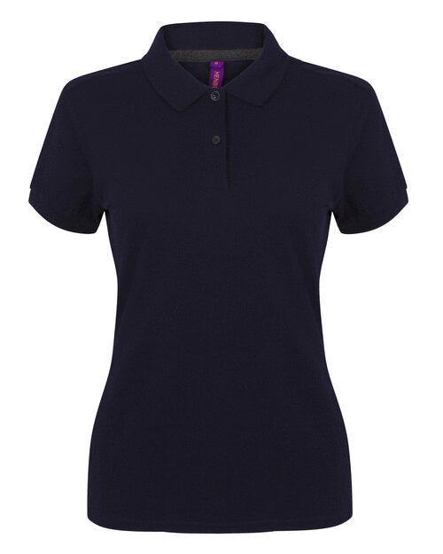 Ladies Microfine Cotton Pique Polo Shirt - Navy