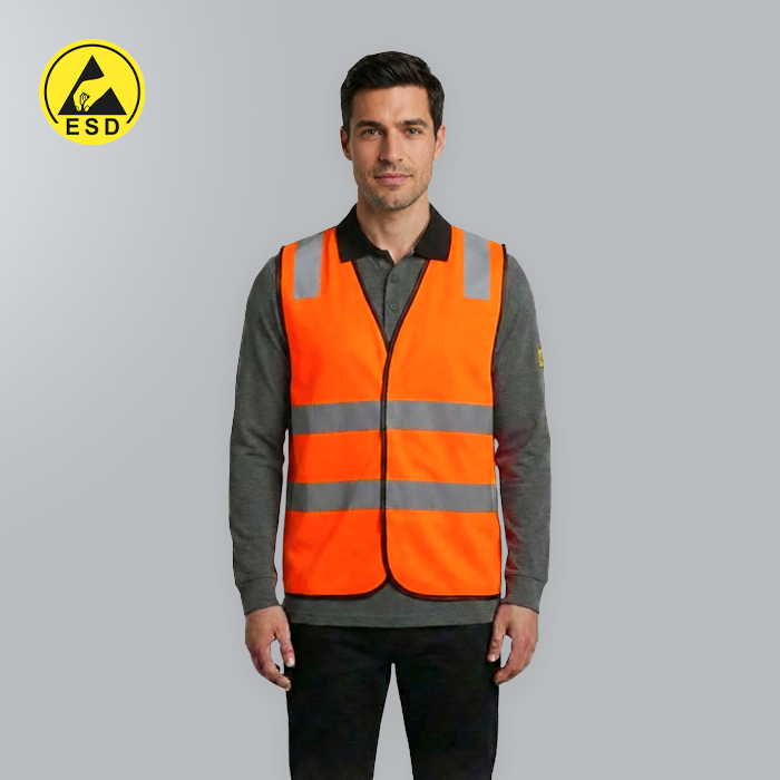 ESD Hi-Vis Vest - Orange - Heavy Duty - UNISEX