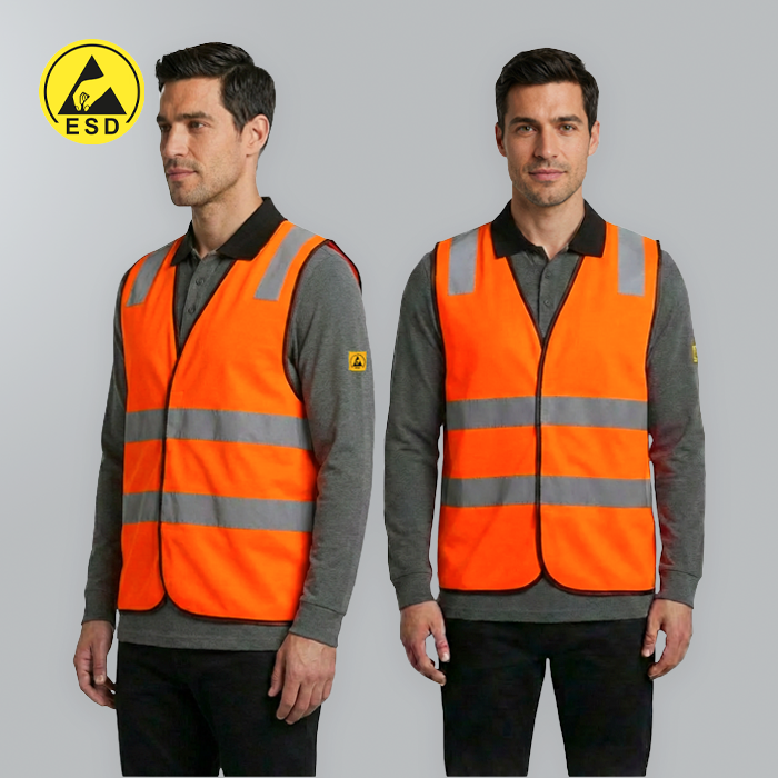ESD Hi-Vis Vest - Orange - Heavy Duty - UNISEX