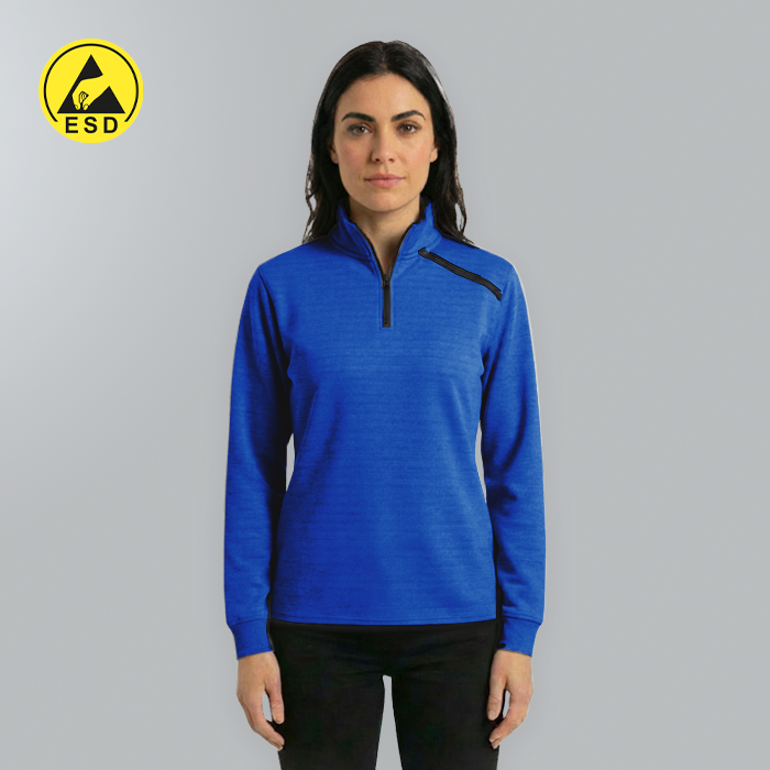 ESD Sweatshirt Half Zip, Fleece Lined (Royal Blue) - UNISEX