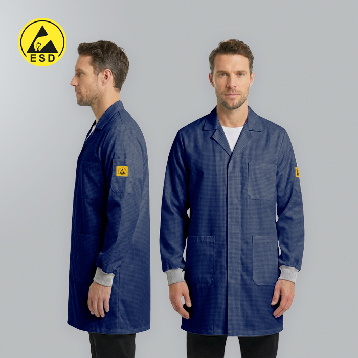 STANDARD ESD Lab Coat with Cuff (Navy Blue) - UNISEX – Grove Sales Ltd