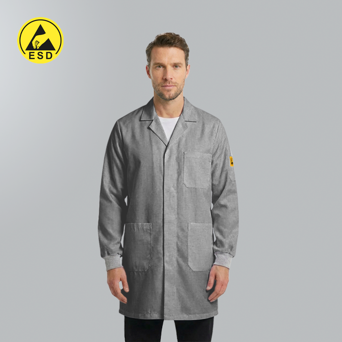 Light Grey ESD Lab Coat with Cuff | Unisex Static Dissipative – Grove ...