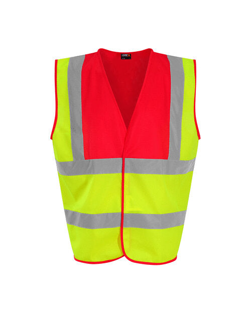 Hi-Vis Waistcoat - Hi Vis Yellow/Red