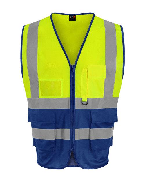 Executive Hi-Vis Waistcoat - Hi Vis Yellow/Royal