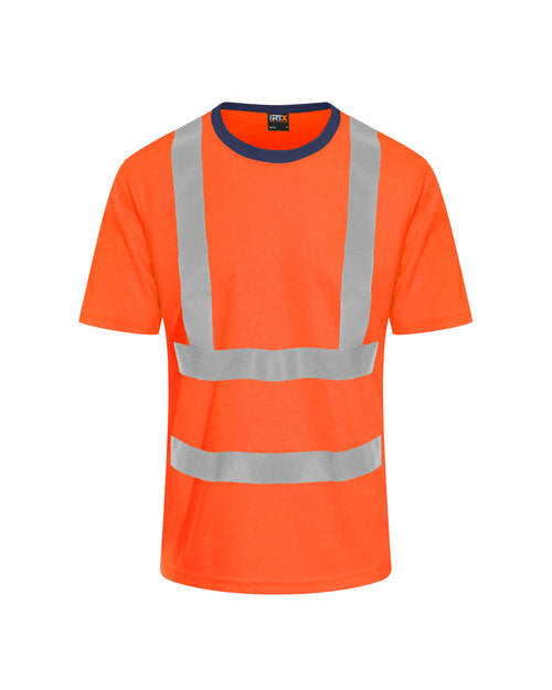 Hi-Vis T-Shirt - High Visibility Orange/Navy