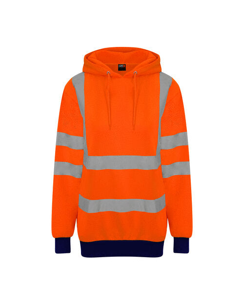 Hi-Vis Hoodie - High Visibility Orange/Navy