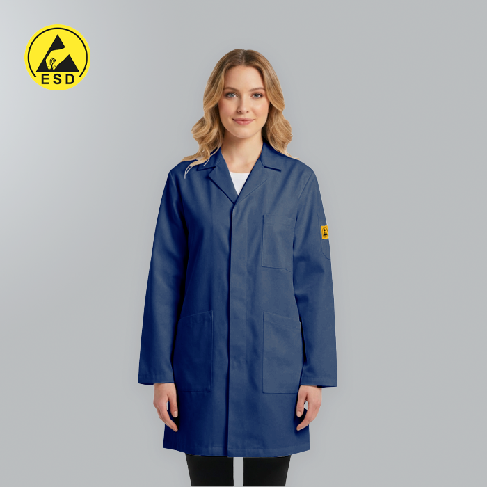 Navy Blue ESD Lab Coat | Unisex Static Dissipative – Grove Sales ...