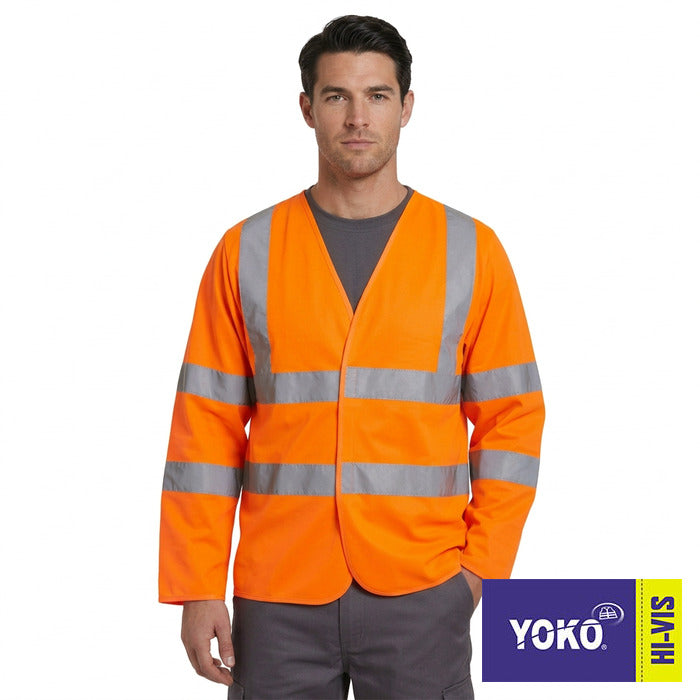 Hi-Vis Long Sleeve Waistcoat - 2 COLOURS - Yoko