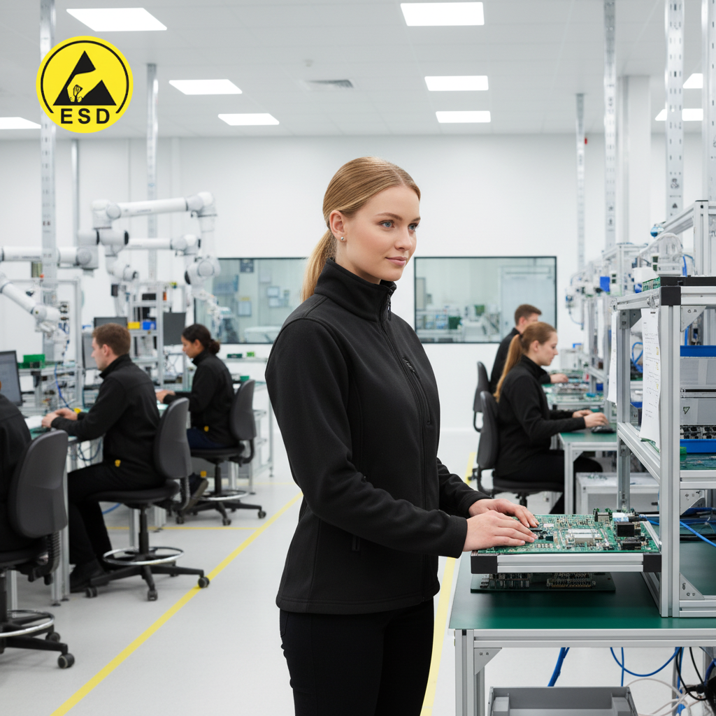 Black ESD Fleece Jacket integrated scene