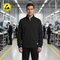 ESD Sweatshirt Full Zip, Terry Lined (Black) - UNISEX